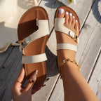 The 'Aura' Metallic-Accent Slide Sandal