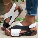 The Amalfi Two-Tone Cross-Strap Sandal
