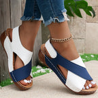 The Amalfi Two-Tone Cross-Strap Sandal