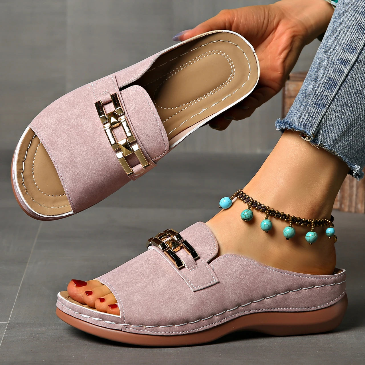 Aurelia - Gold-Link Comfort Slide