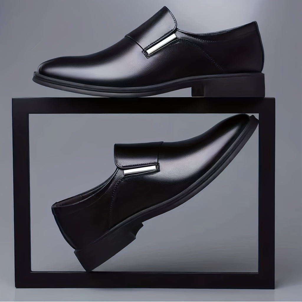 SleekStride™ Men’s Premium Slip-On Dress Shoes