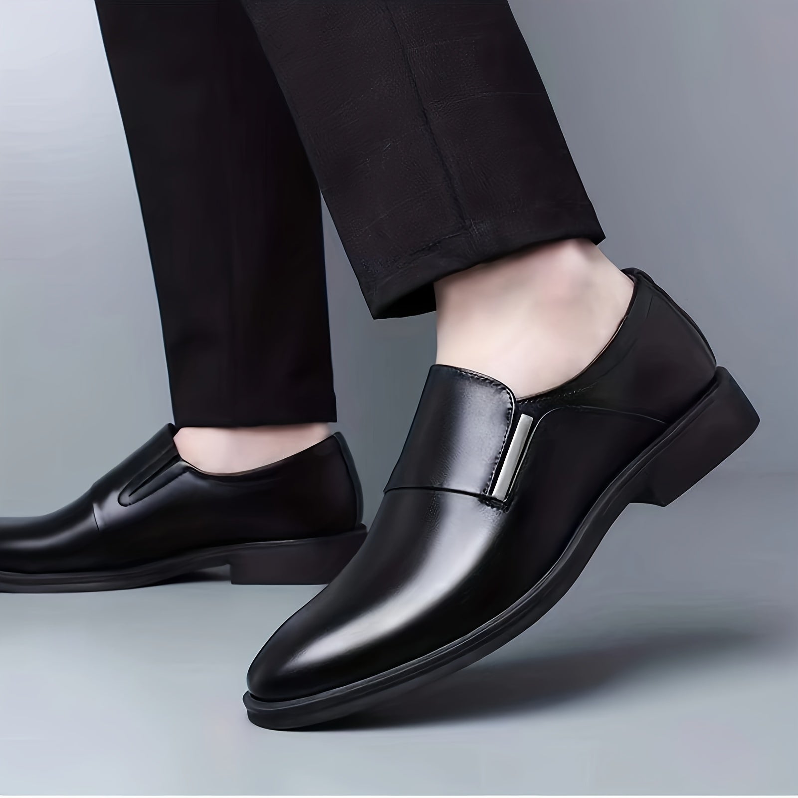 SleekStride™ Men’s Premium Slip-On Dress Shoes