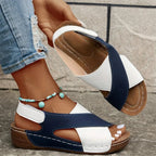 The Amalfi Two-Tone Cross-Strap Sandal
