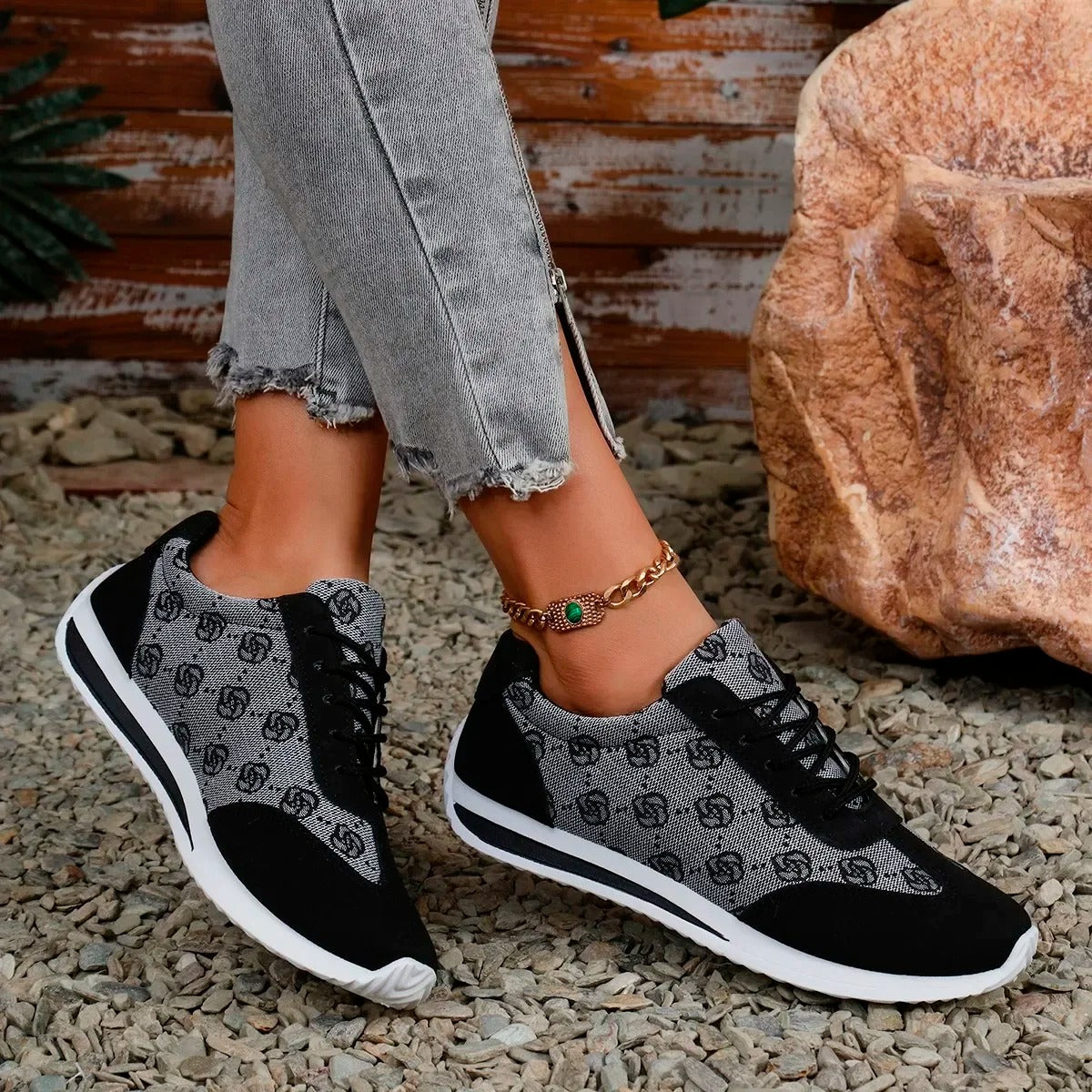 ÉlanStride™ Luxe Monogram Sneakers