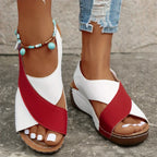 The Amalfi Two-Tone Cross-Strap Sandal